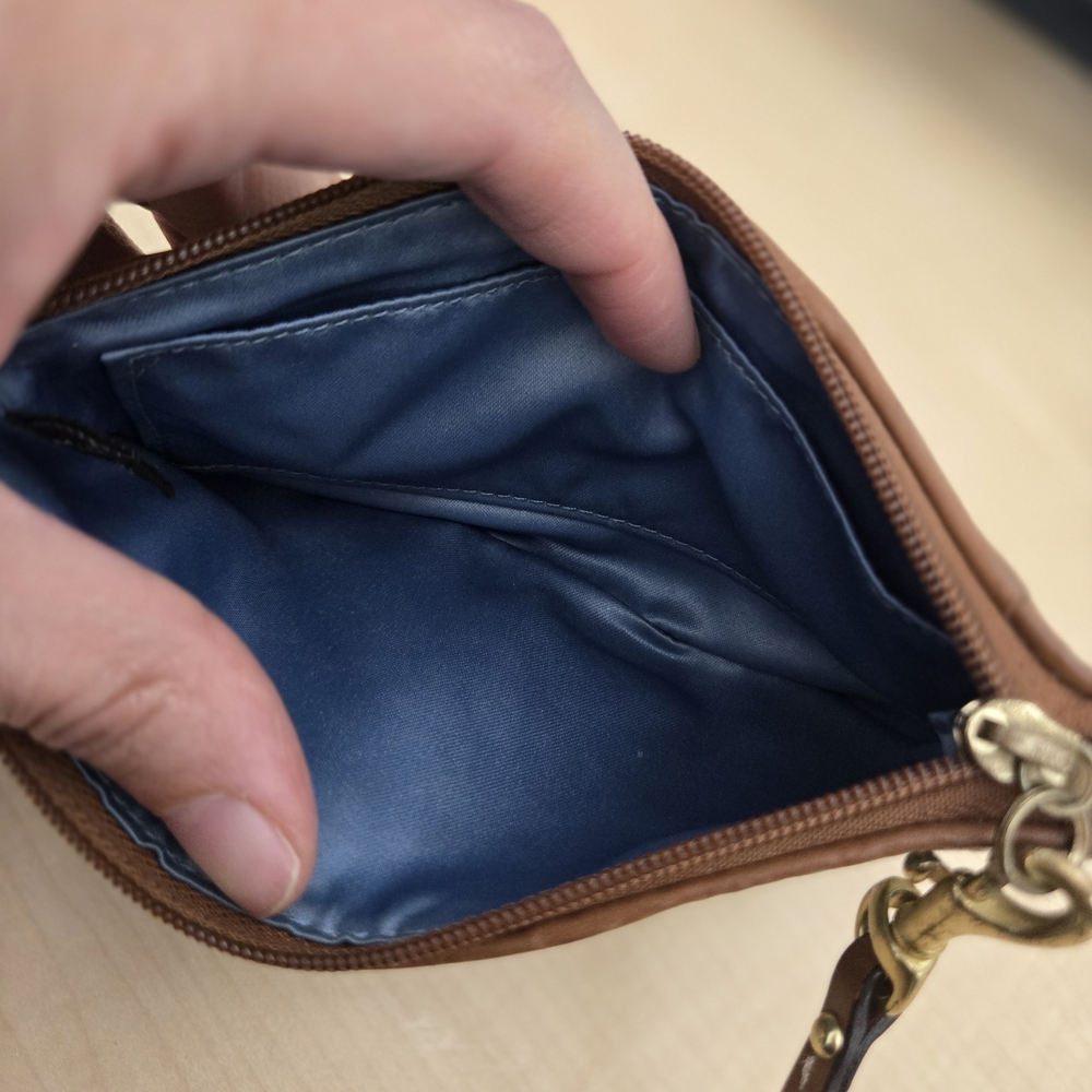 Signature Coach Denim Patchwork Wristlet - Picture 6 of 8